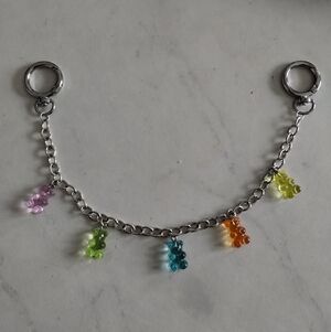 Handmade Gummy Bear Bag Chain Silver